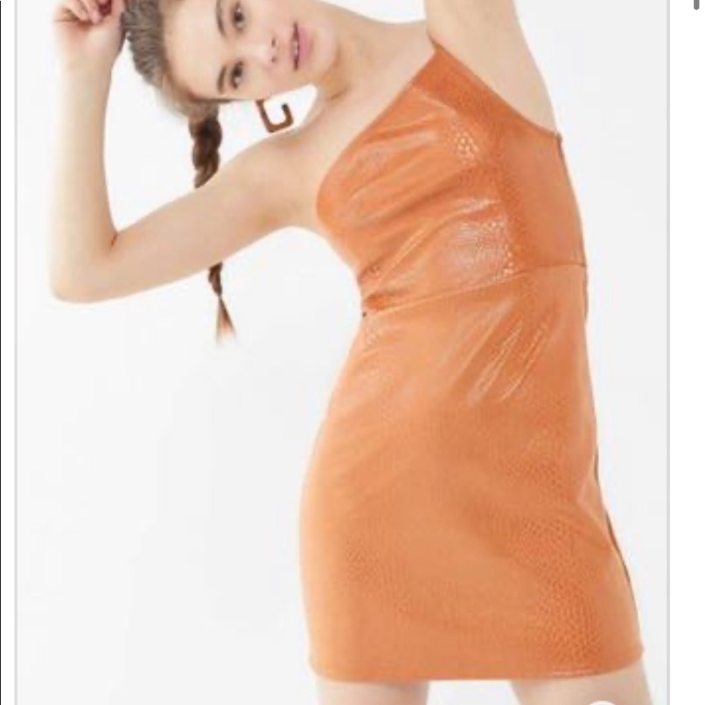 New Urban Outfitters Orange Snakeskin Dress